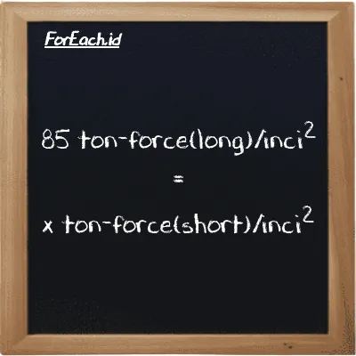 Contoh konversi ton-force(long)/inci<sup>2</sup> ke ton-force(short)/inci<sup>2</sup> (LT f/in<sup>2</sup> ke tf/in<sup>2</sup>)